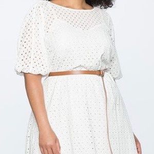 NWT Eloquii White eyelet midi dress Sz 28W